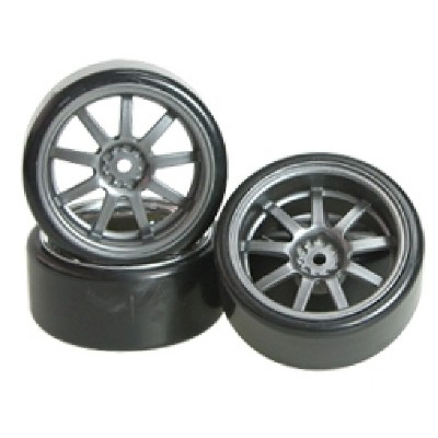 3Racing Ruote 1:10 Drift cerchi grey offset 7mm (4pz) WH-25/GY
